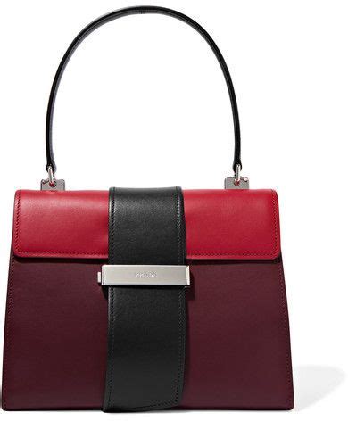 prada metal ribbon color-block leather tote|prada totes crochet.